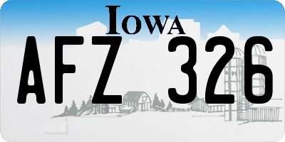 IA license plate AFZ326