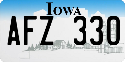IA license plate AFZ330