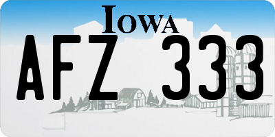IA license plate AFZ333