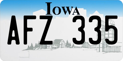 IA license plate AFZ335