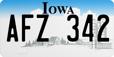 IA license plate AFZ342