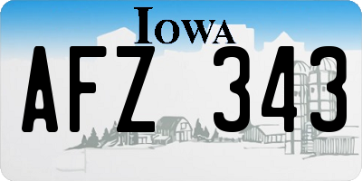 IA license plate AFZ343