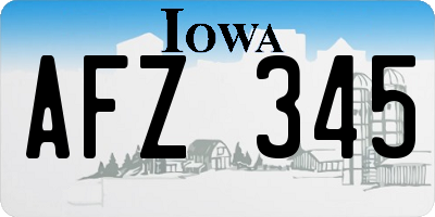 IA license plate AFZ345