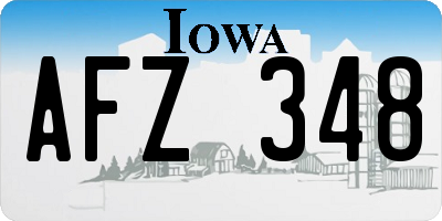 IA license plate AFZ348