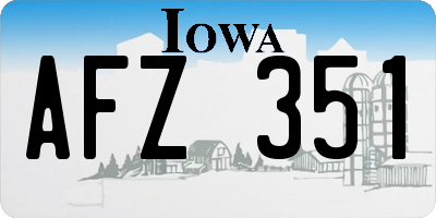 IA license plate AFZ351