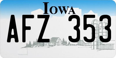IA license plate AFZ353