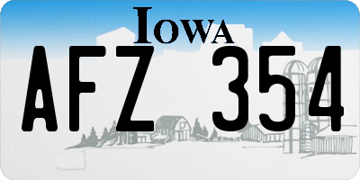 IA license plate AFZ354