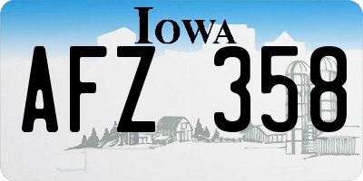 IA license plate AFZ358