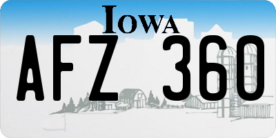 IA license plate AFZ360
