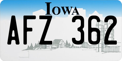 IA license plate AFZ362