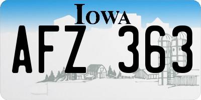 IA license plate AFZ363