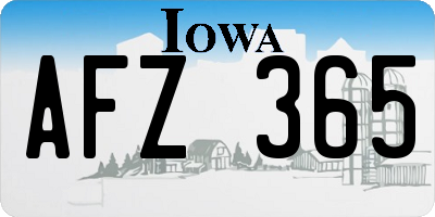 IA license plate AFZ365