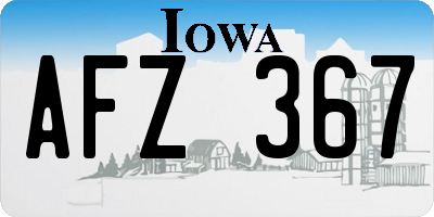 IA license plate AFZ367
