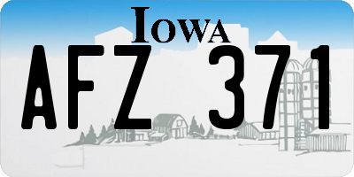 IA license plate AFZ371