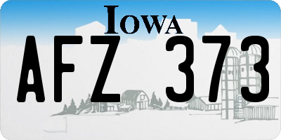 IA license plate AFZ373