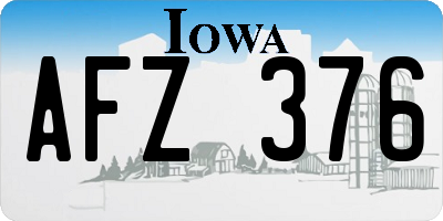 IA license plate AFZ376