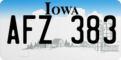 IA license plate AFZ383