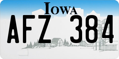IA license plate AFZ384