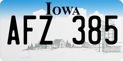 IA license plate AFZ385