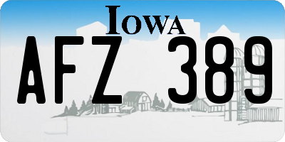 IA license plate AFZ389
