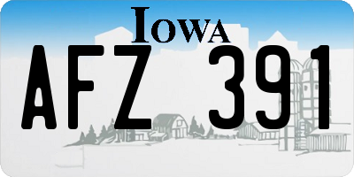 IA license plate AFZ391