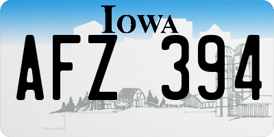 IA license plate AFZ394