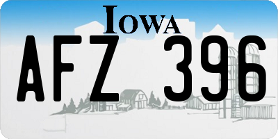 IA license plate AFZ396