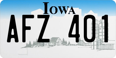 IA license plate AFZ401