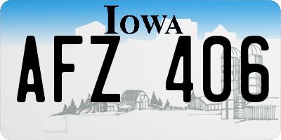 IA license plate AFZ406