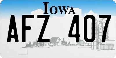 IA license plate AFZ407