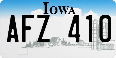 IA license plate AFZ410