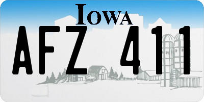 IA license plate AFZ411