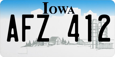 IA license plate AFZ412