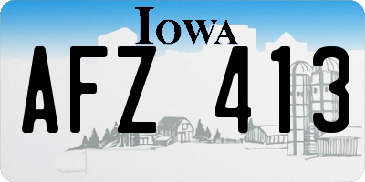 IA license plate AFZ413