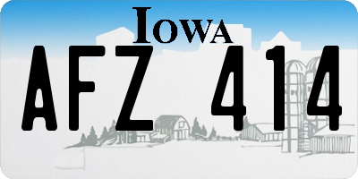 IA license plate AFZ414