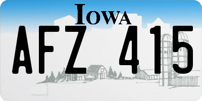 IA license plate AFZ415