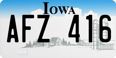 IA license plate AFZ416