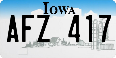 IA license plate AFZ417