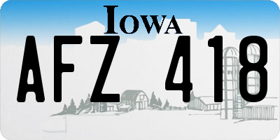 IA license plate AFZ418