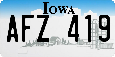 IA license plate AFZ419
