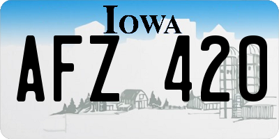 IA license plate AFZ420
