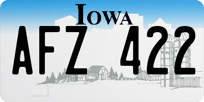 IA license plate AFZ422