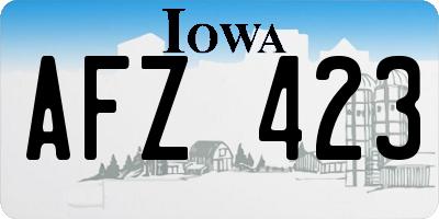 IA license plate AFZ423