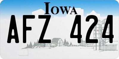 IA license plate AFZ424