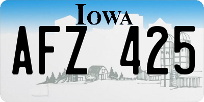 IA license plate AFZ425