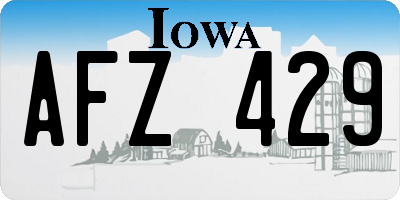 IA license plate AFZ429
