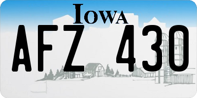 IA license plate AFZ430