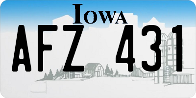 IA license plate AFZ431