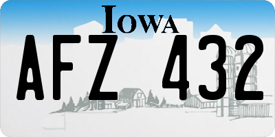 IA license plate AFZ432