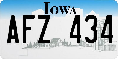 IA license plate AFZ434